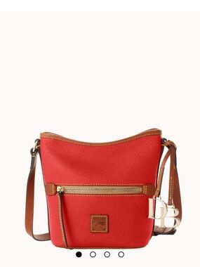 Dooney & Bourke Red Pebble Grain Small Zip Bag